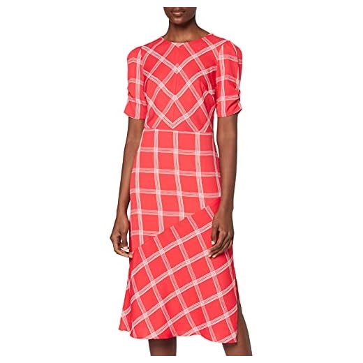 Marca Amazon - find. Vestido Midi Ajustado Mujer, Rojo (Red 39834-1 V1), 36, Label: XS
