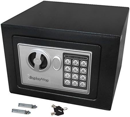Dawoo Digital electronic safety box, fire retardant lock wall hanging safety storage box, used for jewelry, cash and valuables (black)