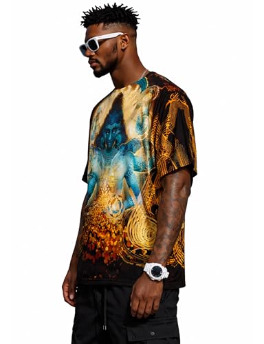 Image of STAND OUT All Over Printed Shiva, Krishna, Hanuman, Kali, Ram and Ravana, Ramayan, Bagavath Githa, Buddha Religious, Spiritual, Hindu Gods T-Shirts