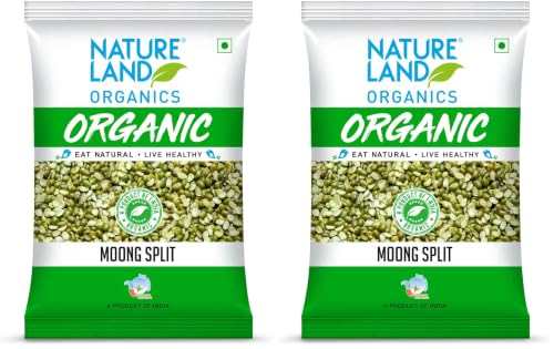 Image of Natureland Organics Moong Chilka /Split 1 Kg - Organic Healthy Pulses (Pack of 2)