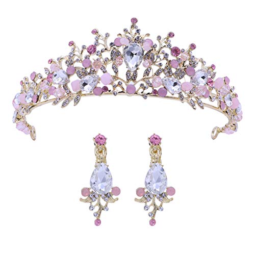 Frcolor Tiara de la boda y corona flor de diamantes de imitación Princesa de la novia corona...