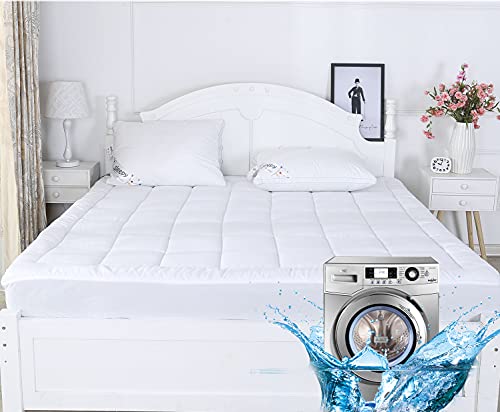 Twin Mattress Pad Cover Fitted Down Alternative Quilted Pillow Top All Seaons Hotel Quality Mattress Cover #TOP4