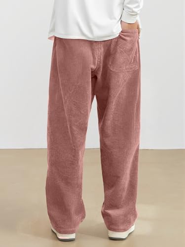Image of JMIERR Mens Corduroy Pants Wide Leg Baggy Sweatpants | Loose Fit Joggers, Elastic Waist Drawstring, Casual Sweatpants, Vintage Pants, Fall Winter Fashion, Streetwear