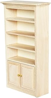 Toyvian 1 12 Dollhouse Furniture Wooden Dollhouse Bookshelf Cabinet Dollhouse Miniature Furniture DIY Dollhouse Accessories Unfinished Dollhouse Furniture
