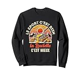 le sport c'est bien mais la raclette c'est mieux. Ce tee shirt fun Retro qui combine humour et nourriture ! Parfait pour faire sourire, ce tee shirt rigolo est Cadeau idéal pour les amateurs de bouffe fan de fromage.