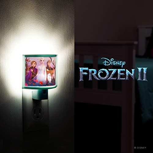 Image of Disney Frozen Wrap Shade LED Night Light, Plug-in, Dusk to Dawn, Girls Bedroom Decor, UL-Listed, Ideal for Nursery, Bathroom, 46276 (Pack of 12)