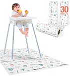 Minimono Baby Splash Mat for Under High Chair - 30 Pcs Disposable and Waterproof Splat Mats - 40"x47" Multipurpose Activity Mat for Picnic Art and Craft - BLW Baby Led Weaning Supplies (Sea Animals)