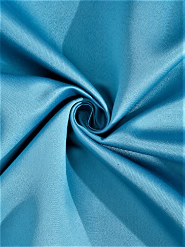 Image of Home Sizzler 1 Piece Solid Blackout Eyelet Polyester Door Curtain - 7 Feet, Aqua