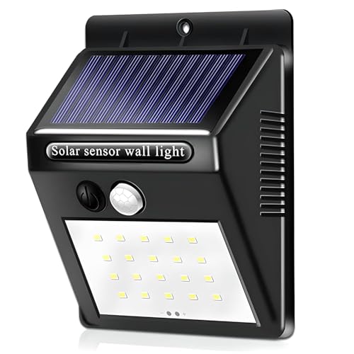 Image of LED Spotlights Outdoor Solar Light with Motion Sensor 20 LED Waterproof IP65 Solar Lamps for Garden Garage Street Patio Paths Super Bright 1200mAh 6W