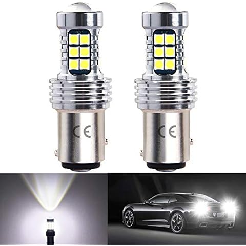 Bay15d 1157 P21/5W LED 12V 24V Bulb Super Bright Car LED Brake Light Bulbs, White 6500K,for Car Brake Stop Tail Light Bulbs, Stop Light, Daytime running lights. 2 Pieces Cover