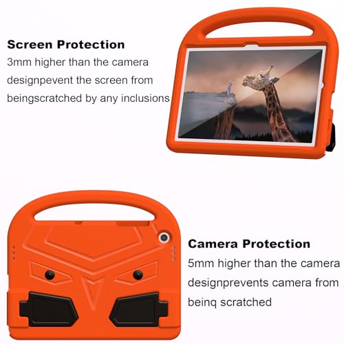 Funda Kindle Fire HD 10 para niños antigolpes de EVA con asa naranja 7