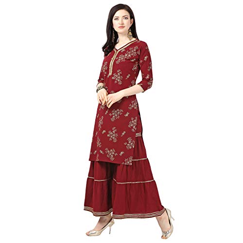 Image of NAINVISH Women KURTA WITH SARARA