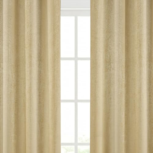 Image of FRESH FROM LOOM Supreme Texture Polyester Padre| Semi Black Out 80% Room Darkening Curtains for Home 8 Feet Screens | (Beige | 1pc| Double Weaved Parda | Eyelet Ring | Window & Door Curtain)