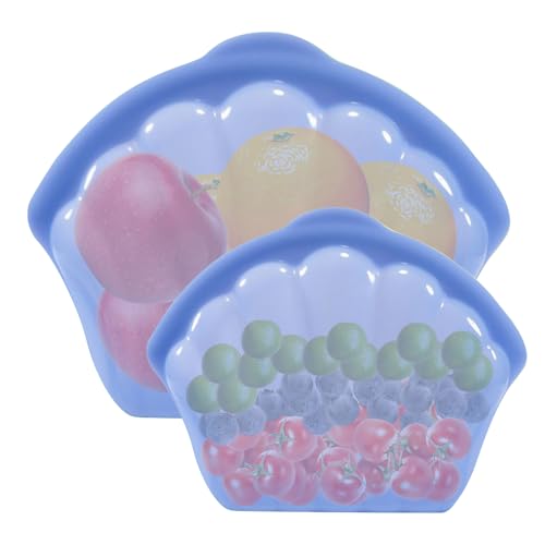 Bolsa de almacenamiento de alimentos de silicona, contenedores reutilizables para congelador, bolsas a prueba de fugas, 26 x 19,3 x 7,5 cm, ecológicas, prácticas y prácticas para la organización del