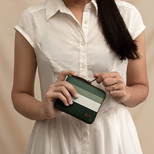 Image of DailyObjects Women's Zip Wallet | Made with Vegan Leather Material | Carefully Handcrafted | Holds up to 8 Cards | Slim and Easy to Fit in Pocket | Coin Pocket with Button Closure