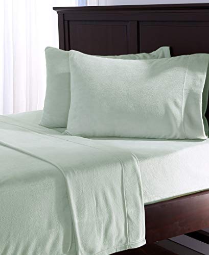 Berkshire Blanket Polarfleece Sheet Set | Heavyweight Warmth | Super Soft Warm Cozy Fleece Sheets | Pastel Green | Twin (66