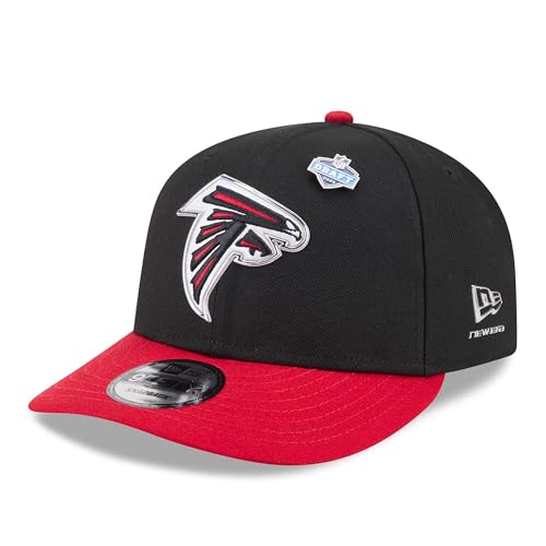 New Era Mens Black/Red Atlanta Falcons 2026 NFL Draft On Stage Pre-Curved 9FIFTY Snapback Hat