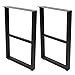 Gambe da Tavolo in Ferro Battuto Set di 2 Pezzi, Strutture Quadrate, Gambe in Metallo per Piano Di Lavoro Nero Fai-Da-Te per Tavoli da Caffè, Tavoli Soggiorno(L)