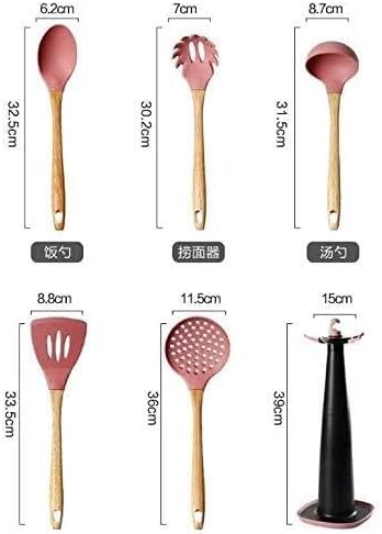 Silicone Kitchen Utensil Set With Wooden Handle – Non-Stick, Heat-Resistant Cooking Tools For Baking & Grilling