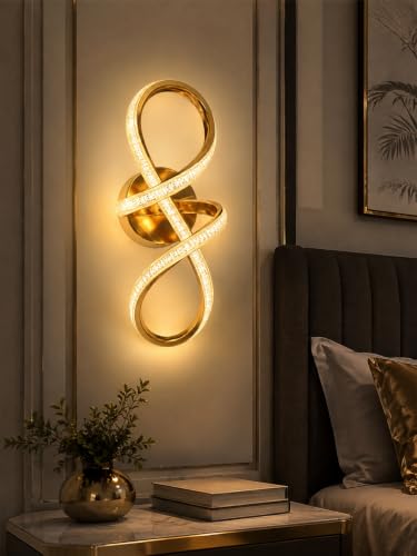 Image of FILLISKA Luxurious LED Wall Lamp for Home with Adjustable Colour Changing Function (1 Year Warranty)(French Gold-1604)