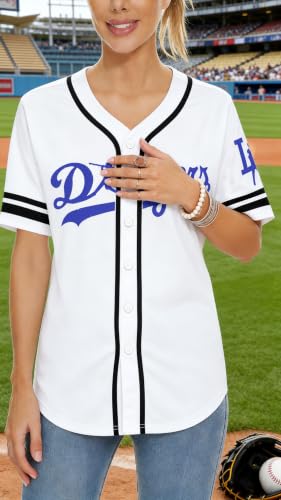 Image of Baseball Jersey Women Baseball Shirts Baseball Team Button Down Jerseys