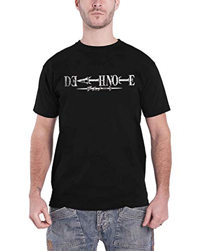 Death Note T Shirt Distressed Logo Anime Manga Official Mens Black Size L