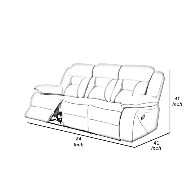 Image of Torque - Pawel Leatheratte Manual Recliner Sofa 3+2+1 Seater-Beige | Adjustable 6 Seater Recliner with Cup Holder Storage for Living Room Bedroom | 1 Year Warranty