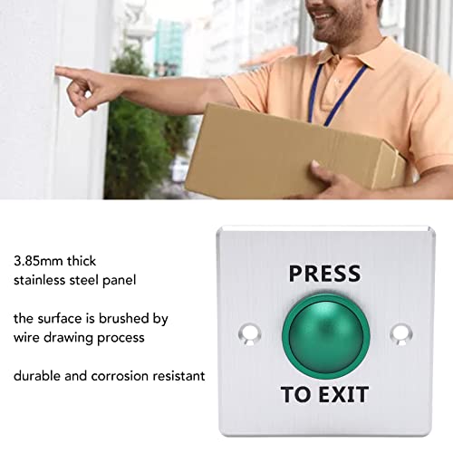 Sonew -Duty Stainless Steel Push-to-Exit Button for Access Control Systems - NO/NC/COM Door Release Switch, 12-24V DC Compatible - Image 2