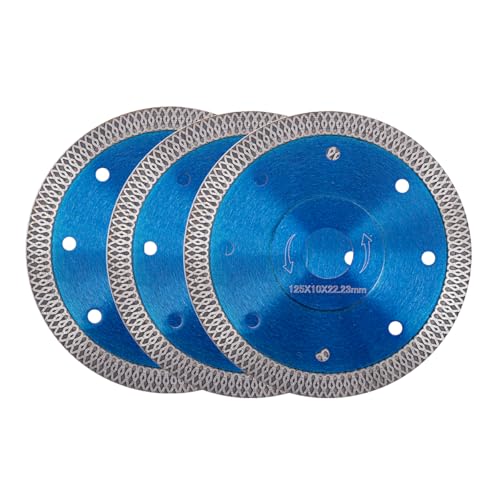 Lame diamant 125mm lot de 3 disques à dents X pour coupe de carrelage et brique