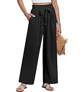 ANRABESS Women's Wide Leg Palazzo Pants with Pockets High Waisted Tie Knot Business Casual Trendy...