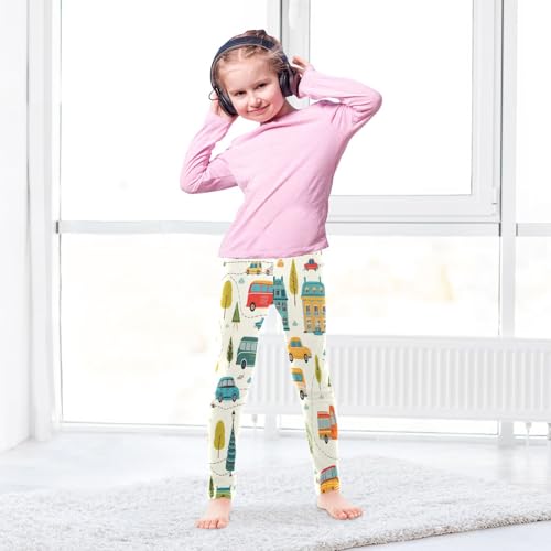 Toddler Girls Leggings Printed Yoga Pants Leggings Blue Car Yellow House for Kids4
