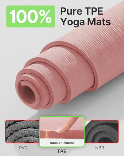 Image of YOTTOY Large Yoga Mat (75 * 52 * 1 /2inch),Extra Wide TPE Exercise Mat,Non-Slip Workout Mat for Pilates, Fitness, Barefoot, Home Gym Studio with Strap and Towel