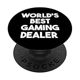 Der weltbeste Spielehändler - Lustiger Casino-Arbeiter PopSockets mit austauschbarem PopGrip