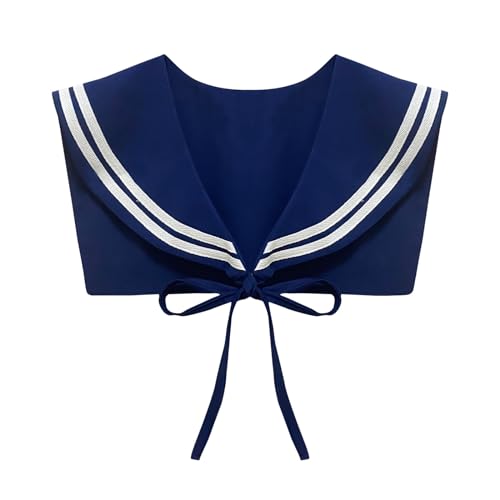 HoosaiyWoo Sailor Collars Scarf for Women Top Fake Collar Necklaces Collar Sailor Costume Shawl wraps Match Sweater Shirt Dress,H Navy