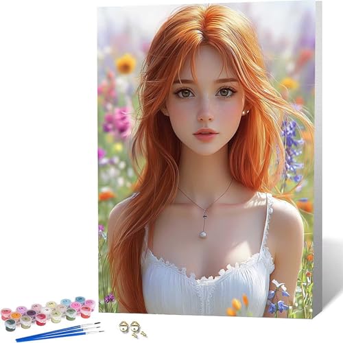 Paint by Numbers ���� �������G �� �y�C���g�o�C�i���o�[, ��l�p�����h��G�L�����o�X�N���t�g �u���V�ƃA�N�����G�̋�� �z�[�� �I�t�B�X����, �����ւ̃M�t�g 100x135 cm -zjn2604VQ