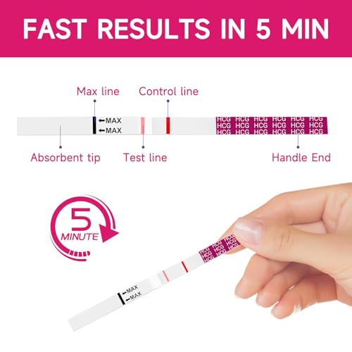 Image of Pregnancy Test Strips, Early Result hCG Detection Home Pregnancy Test, 25 Count hCG, Rapid Prenancy hCG Testing Kit, 5mm Wider 25mIU /mL, High Accuracy with Ultra-Sensitive Detection