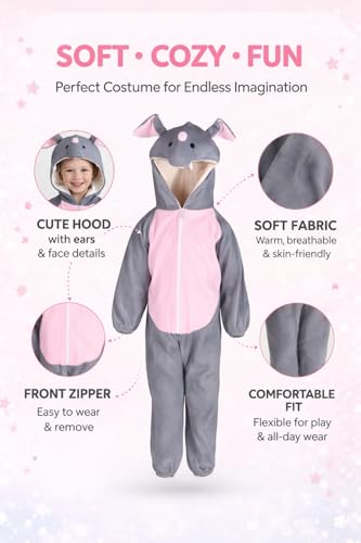 Image of Raj Costume Animal Fancy Dress Costume for Boys & Girls | Hooded Full Body Wildlife Zoo Animal Jumpsuit | Soft Costume for School Function, Fancy Dress, Halloween, Birthday, Cosplay & Role Play