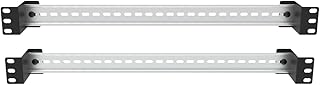 HQYing 2 Pack of DIN Rail Mounting Bracket- 19 Inch Rack Mount DIN Rail Kit- Rack Ears DIN Rail Slotted Alumnium Alloy Oxidation Length 17 Inch x W idth 35mm x Height 7.5 mm (2)