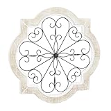 Deco 79 Wooden Scroll Home Wall Decor Wall Sculpture with Metal Scroll Work, Wall Art 22' x 1' x 22', White