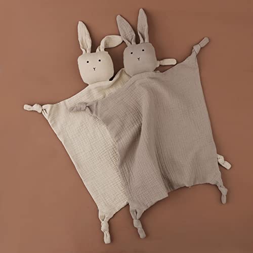Image of Surakey Baby Cotton Hooded Towel Blanket Soft Newborn Sleeping Bunny Dolls Kids Fashion Sleep Toy Soothe Appease Towel Bibs Plush Comforting Toy for Boy Girl (Type 1)
