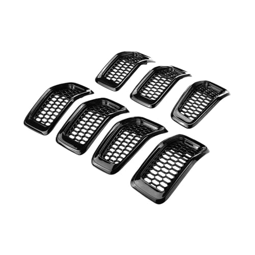 Rejilla de radiador rota en tu Cherokee? Sustitúyela con este juego de 7 piezas negro y cromo