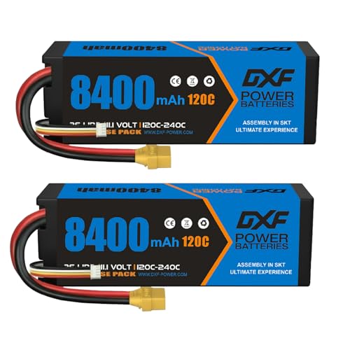 Batterie LiPo 3S 8400mAh 11.1V 120C DXF avec XT90 pour voiture RC lot de 2