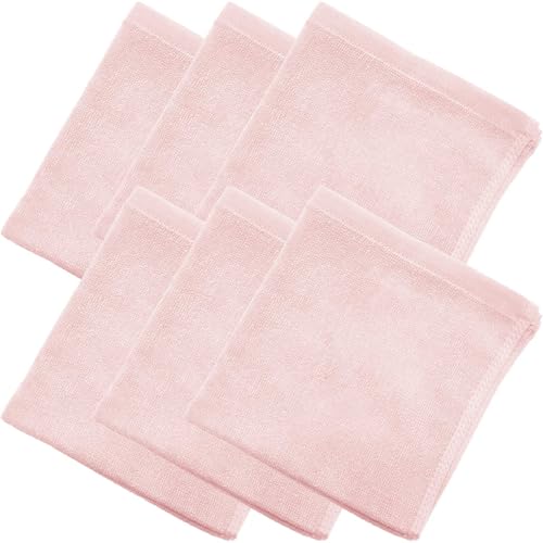 8年タオル ハンドタオル 34×35cm 綿100% 薄手 速乾 高吸水 耐久性 軽量 業務用 かさばらない ラムネピンク 6枚セット [M便 1/7]の商品画像（Amazon）