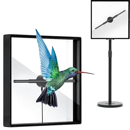 Proyector holográfico 3D con cubierta de aleación de aluminio para publicidad vertical, carteles comerciales y barras. Muestra video de animación para una promoción llamativa