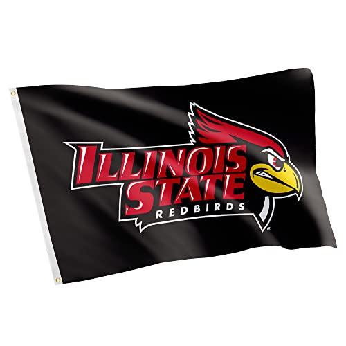 Desert Cactus Illinois State University ISU Flag - 3 x 5 Feet Redbirds Banner, Indoor/Outdoor Durable Fabric, 100% Polyester Design (Style A)