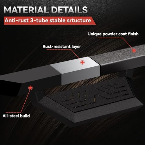 Estribos laterales negros acero carbono para Silverado miniatura 3