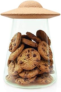 Suck UK Cookie Jar UFO | Glass Food Storage Containers & Tinted Glass Jars With Lids | Spaceship Biscuit Jar | Kitchen Storage & Organisation | Space Gifts & Novelty Storage Containers | Kitchen Decor