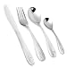 Simlife Flatware Set Stainless Steel Knive/Fork/Spoon/Teaspoon,Service For 1,4-Piece