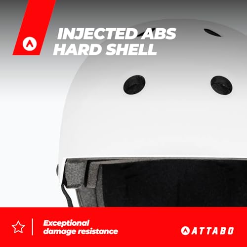 ATTABO Genes Helm für Skate, Inlineskaten, Roller & MTB – ABS-Injektion, EPS-Aufpralldämpfung, 11 Lüftungslöcher, verstellbar M Drehknopf, Kinnriemen-Schnalle, 400 g, CE/EN 1078