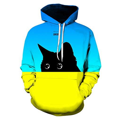 Sweat couple chat mignon hoodie noir respirant et confortable 3XL